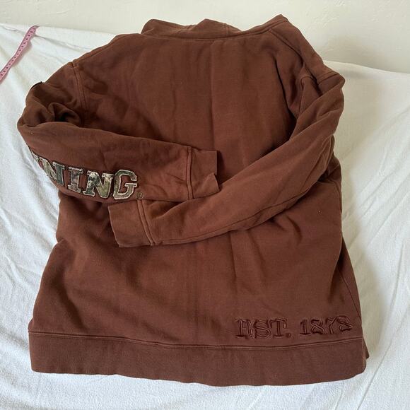 Browning Hoodie mens Large Brown Full zip Outdoor Hunting Camouflage Fleece - Picture 7 of 7